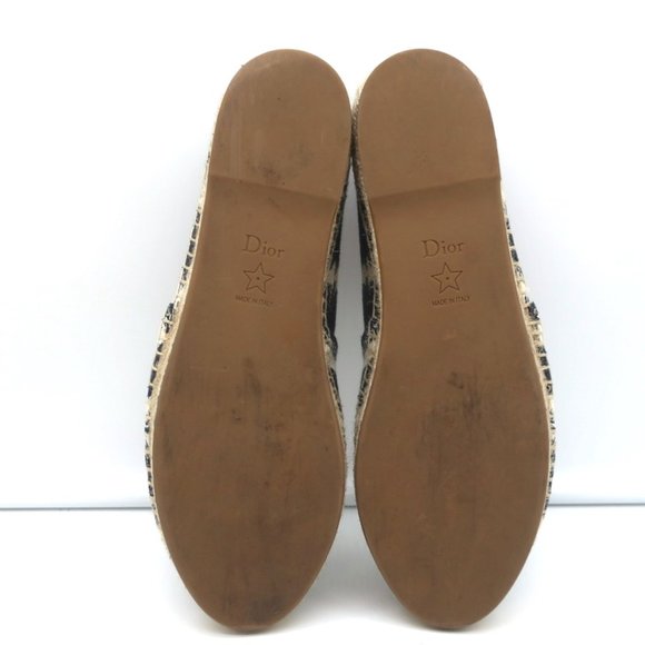 CHRISTIAN DIOR GRANVILLE D-STRIPES LOGO EMBROIDERED ESPADRILLES NAVY SIZE 37 - Picture 10 of 10